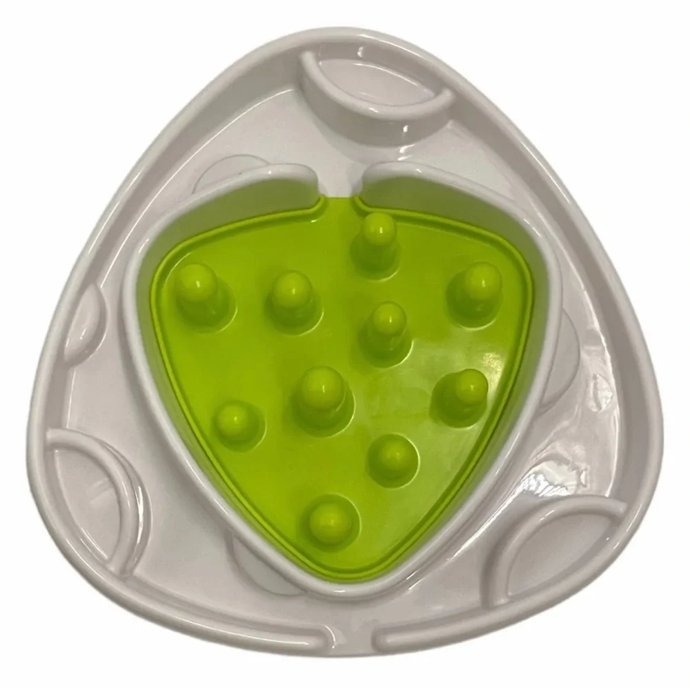 Pet Central Dog Food 2 Interchangeable Maze Slow Feeder Bowl 11x11x3